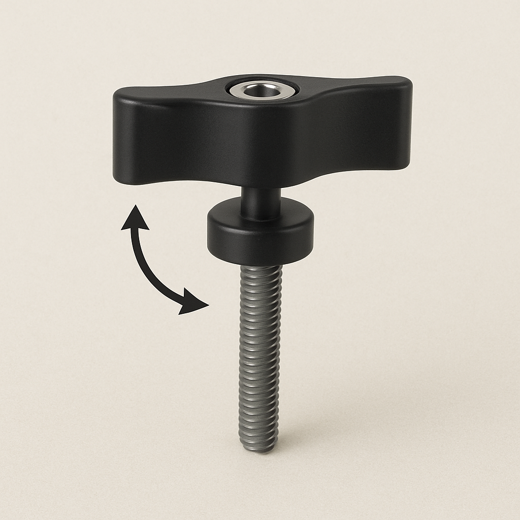 Spring-loaded thumbscrews