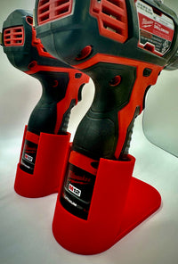 Milwaukee M12 tabletop drill driver holder 3D printed front view