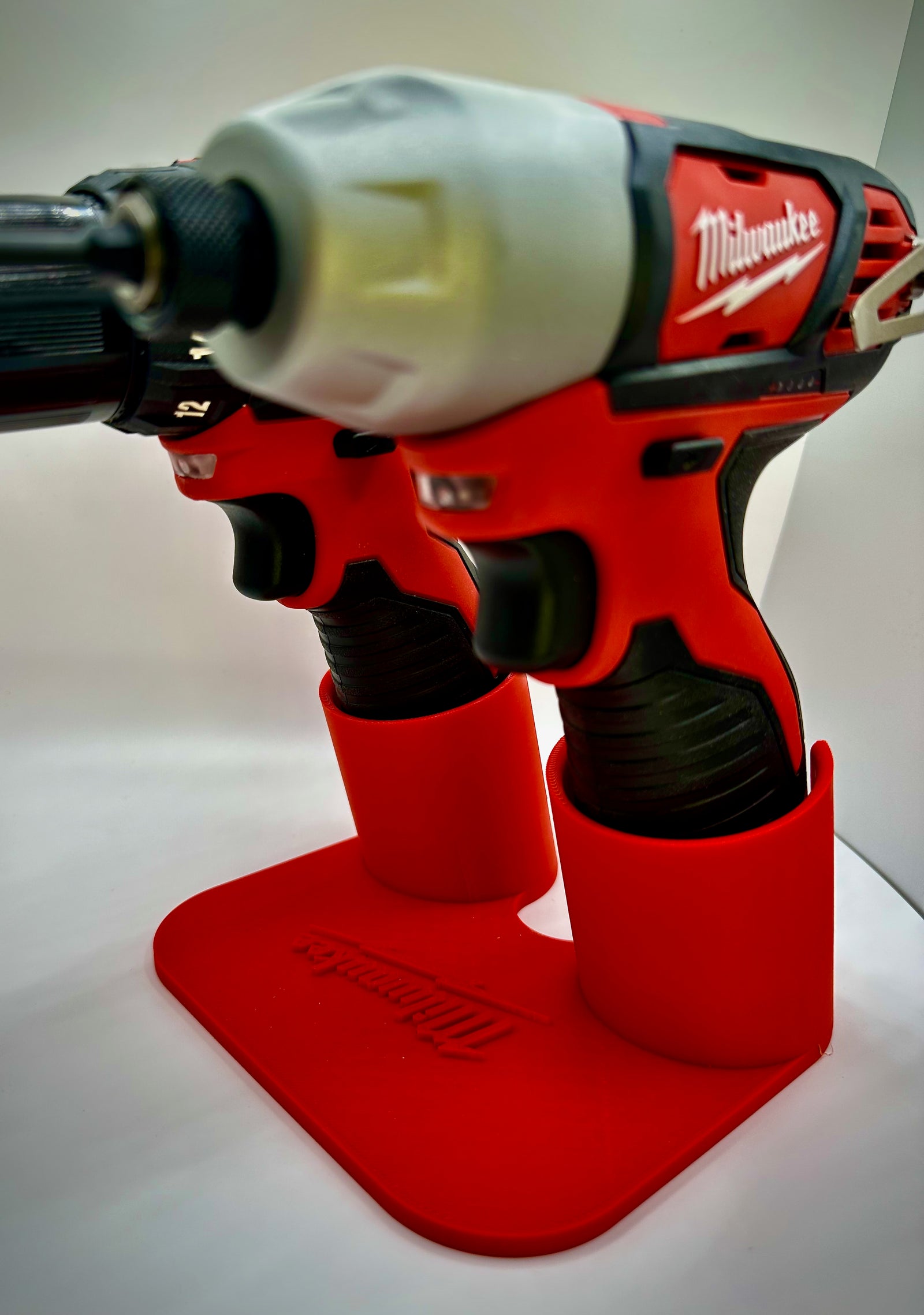 Milwaukee M12 drill holder side view