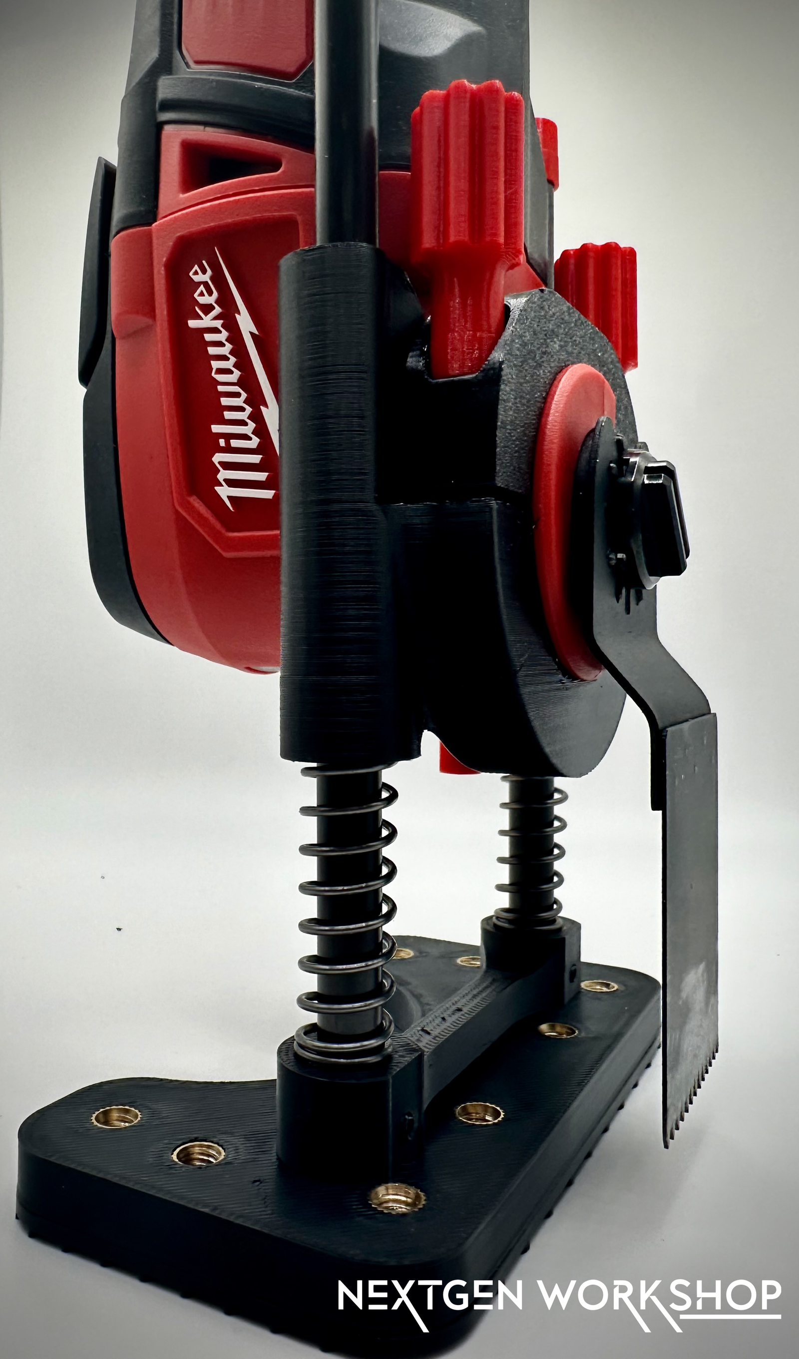 Milwaukee M18 oscillating tool plunge cut base 3D printed front view