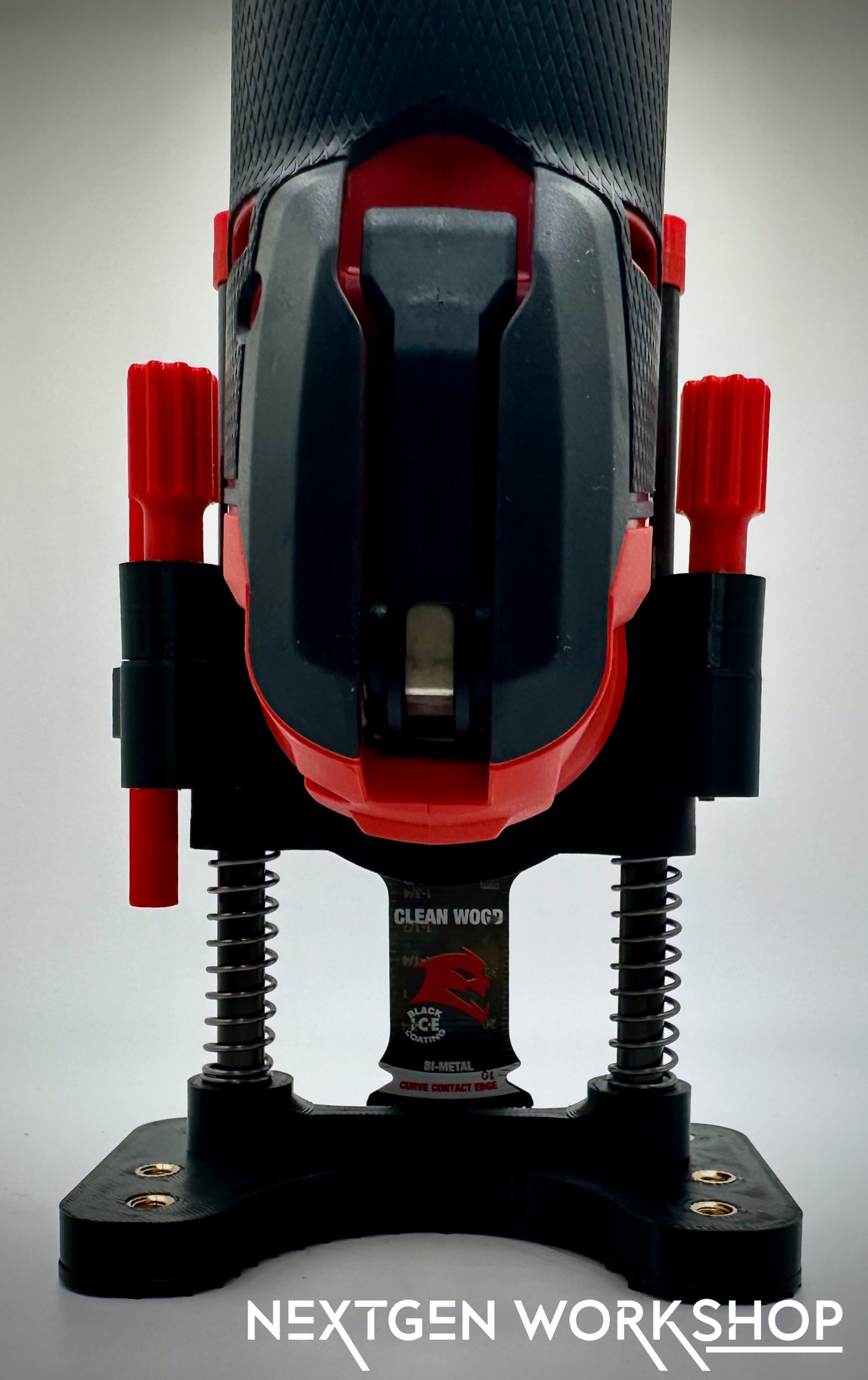 Milwaukee M12 oscillating tool plunge cut base installed on tool
