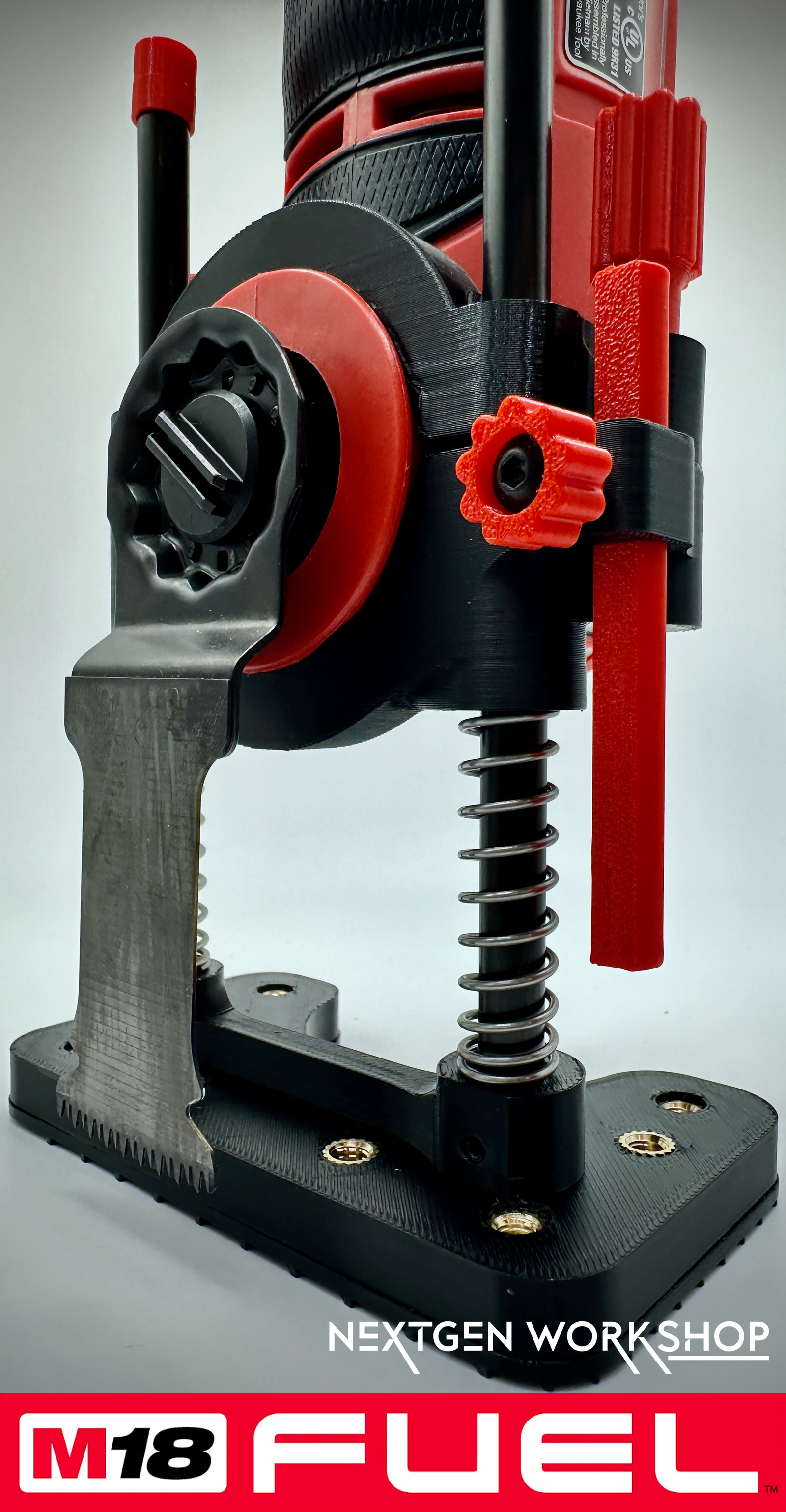 Milwaukee M18 Fuel oscillating tool plunge cut base installed on tool